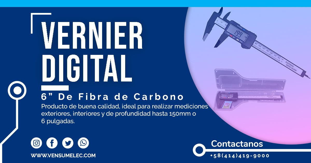 Calibre Digital Fibra De Carbono 150 Mm - Calidad Premium