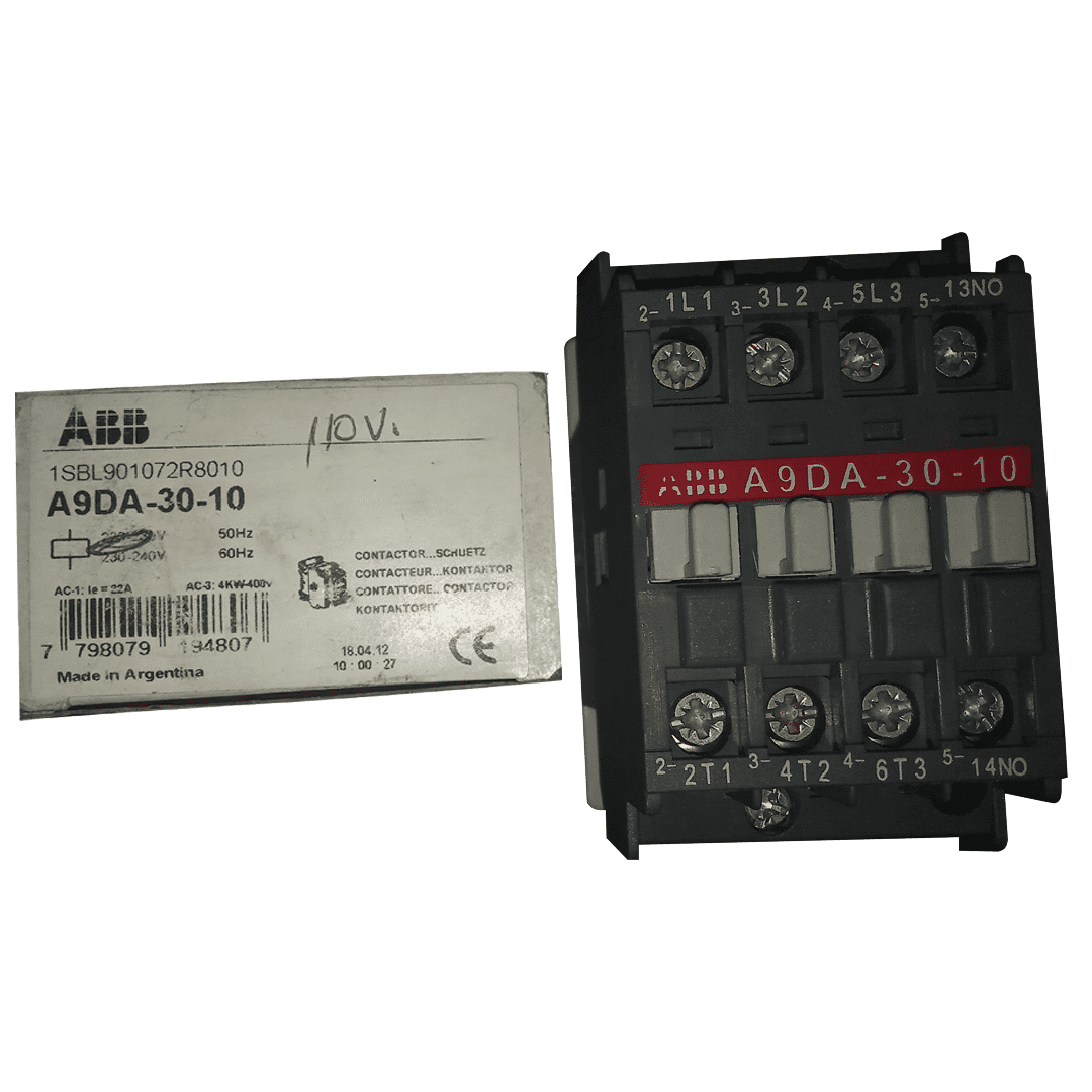 Contactor Tripolar A9da-30-10 1na ABB 9a 110/120v 50/60hz