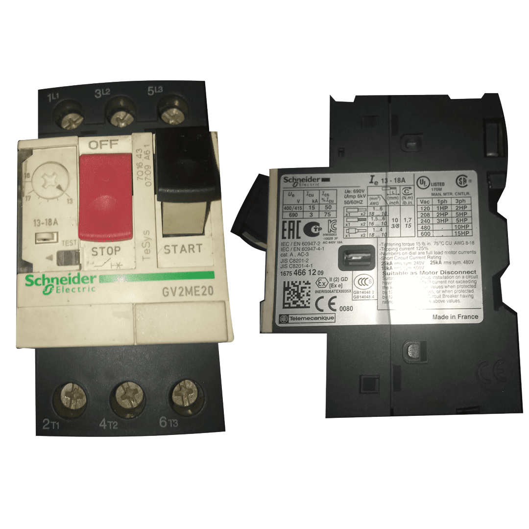 Guardamotor Regulable 13-18a Schneider Electric Gv2me20